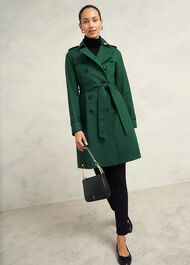 Saskia Shower Resistant Trench Coat, Bay Green, hi-res