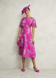 Bronwyn Silk Dress, Pink Multi, hi-res