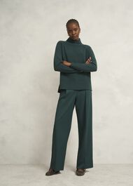 Lucile Wide Trousers, Ponderosa Green, hi-res