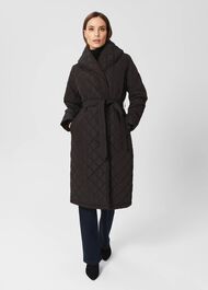 Gaby Quilted Coat, Black, hi-res