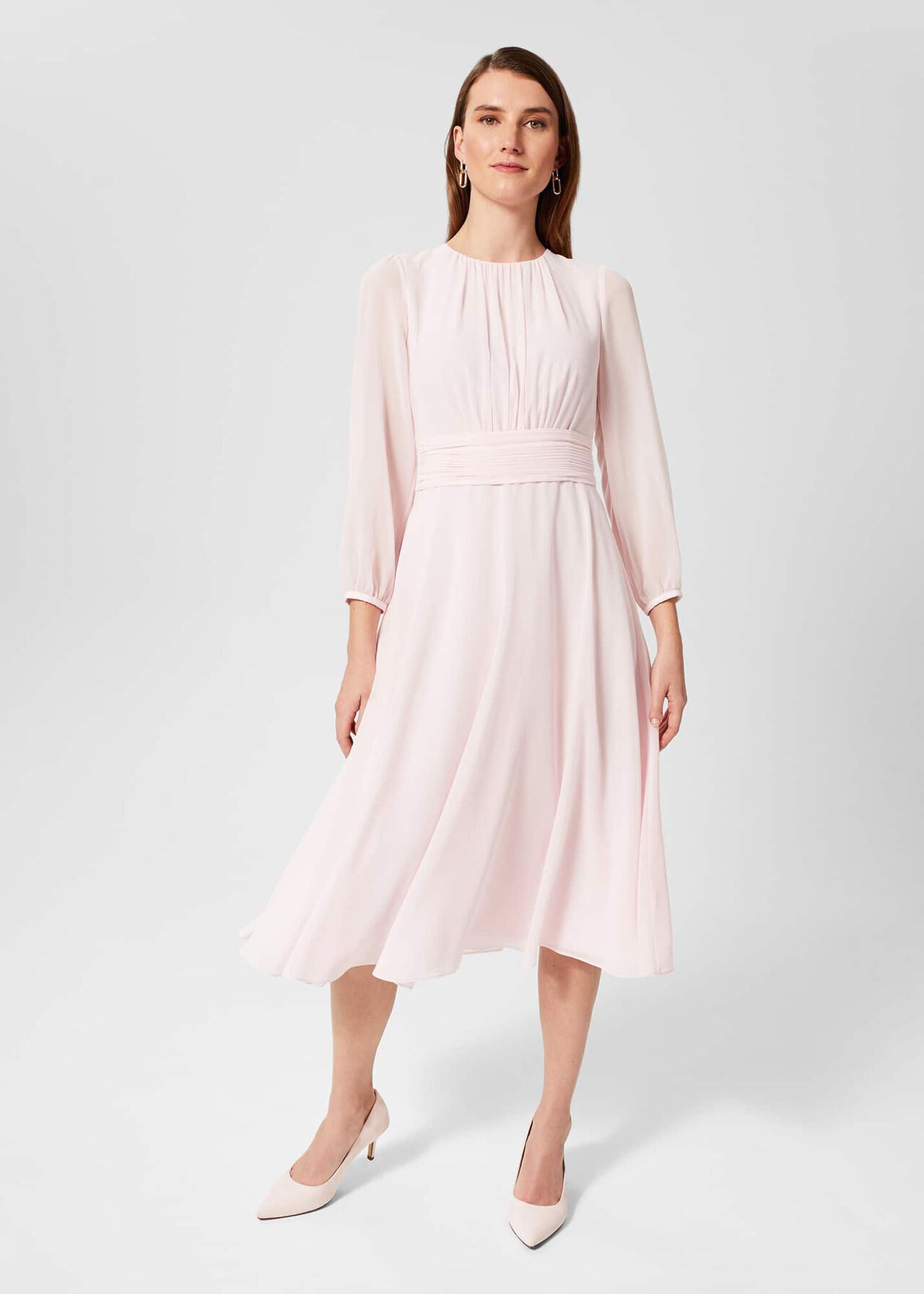 Arianne Fit And Flare Dress, Pale Pink, hi-res