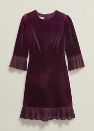 Ashley Velvet Dress, Warm Plum, hi-res