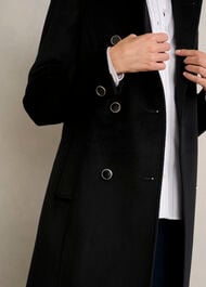 Selina Wool Coat, Black, hi-res