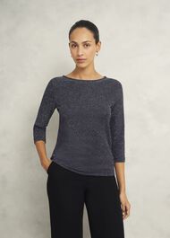 Sonya Sparkle Top, Black Silver, hi-res