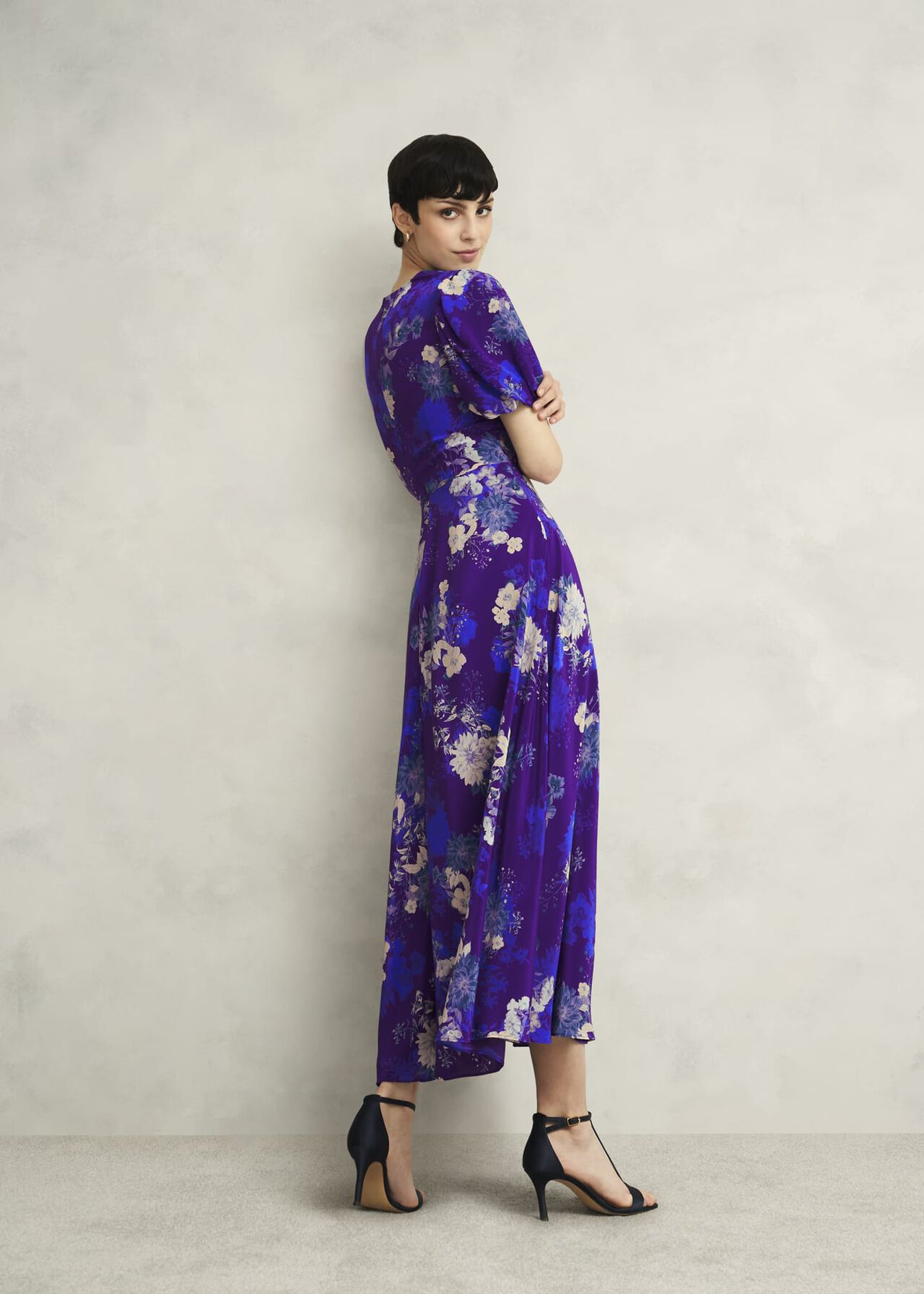 Wisley Silk Dress, Hyacinth Purple, hi-res