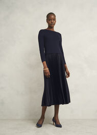 Petite Lucinda Dress, Hobbs Navy, hi-res