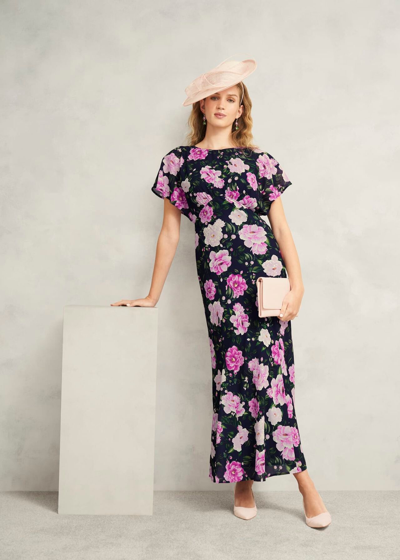 Petite Lalena  Sequin Floral Dress, Midnight Multi, hi-res