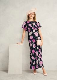 Petite Lalena  Sequin Floral Dress, Midnight Multi, hi-res