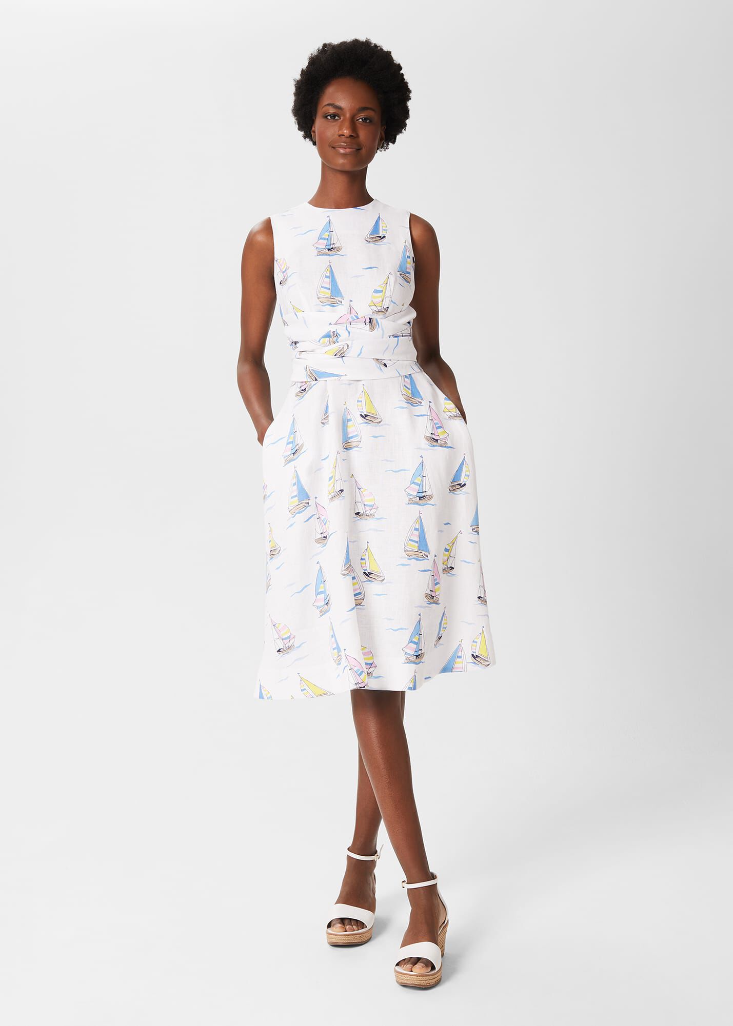 Hobbs twitchill top linen dress