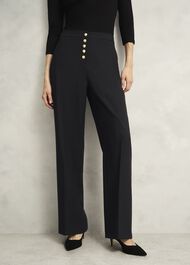 Highclere Wide Trousers, Black, hi-res