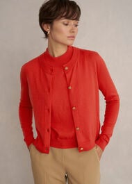 Priya Cardigan, Hibiscus Red, hi-res