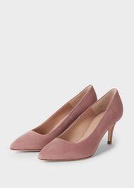 Elouise Suede Stiletto Court Shoes, Dusky Pink, hi-res