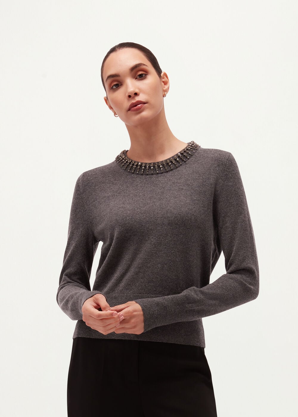 Lindie Embellished Jumper With Wool