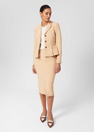Beatrice Skirt, Beige Suede, hi-res
