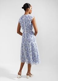 Phoebe Lace Midi Dress, Blue Ivory, hi-res