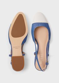 Colette Canvas Slingback Shoes, Chambray Linen, hi-res