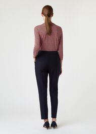 Petite Gael Wool Blend Trouser With Stretch, Navy, hi-res
