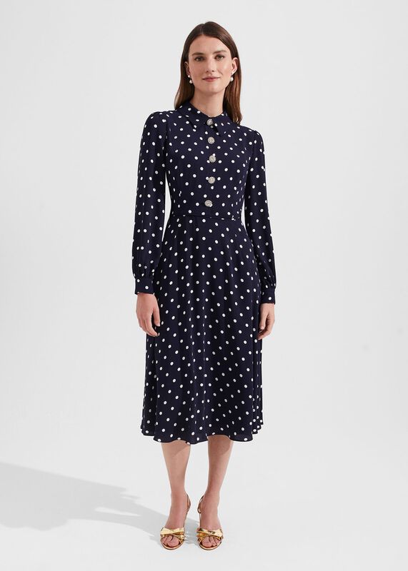Ayla Spot Fit And Flare Dress