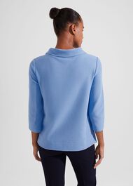 Betsy Textured Top With Cotton , Antique Blue, hi-res