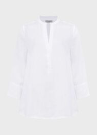 Rosemary Linen Top, White, hi-res