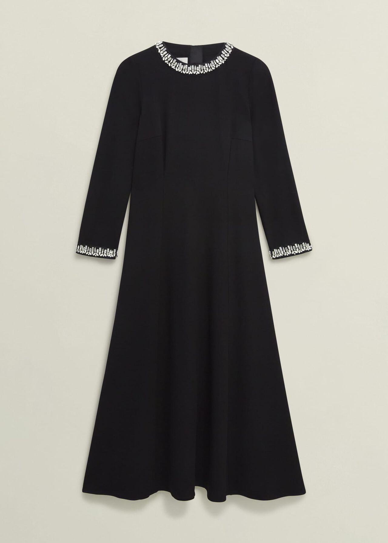 Eugenie Trim Detail Dress, Hobbs Black, hi-res