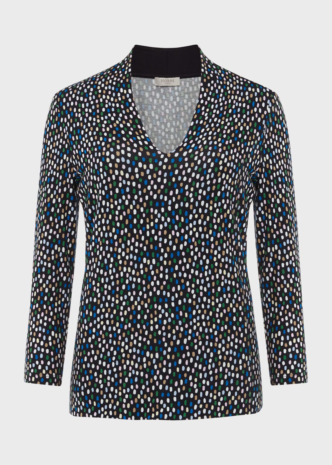 Aimee Printed Top, Navy Multi, hi-res