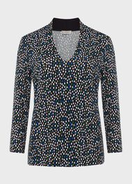 Aimee Printed Top, Navy Multi, hi-res