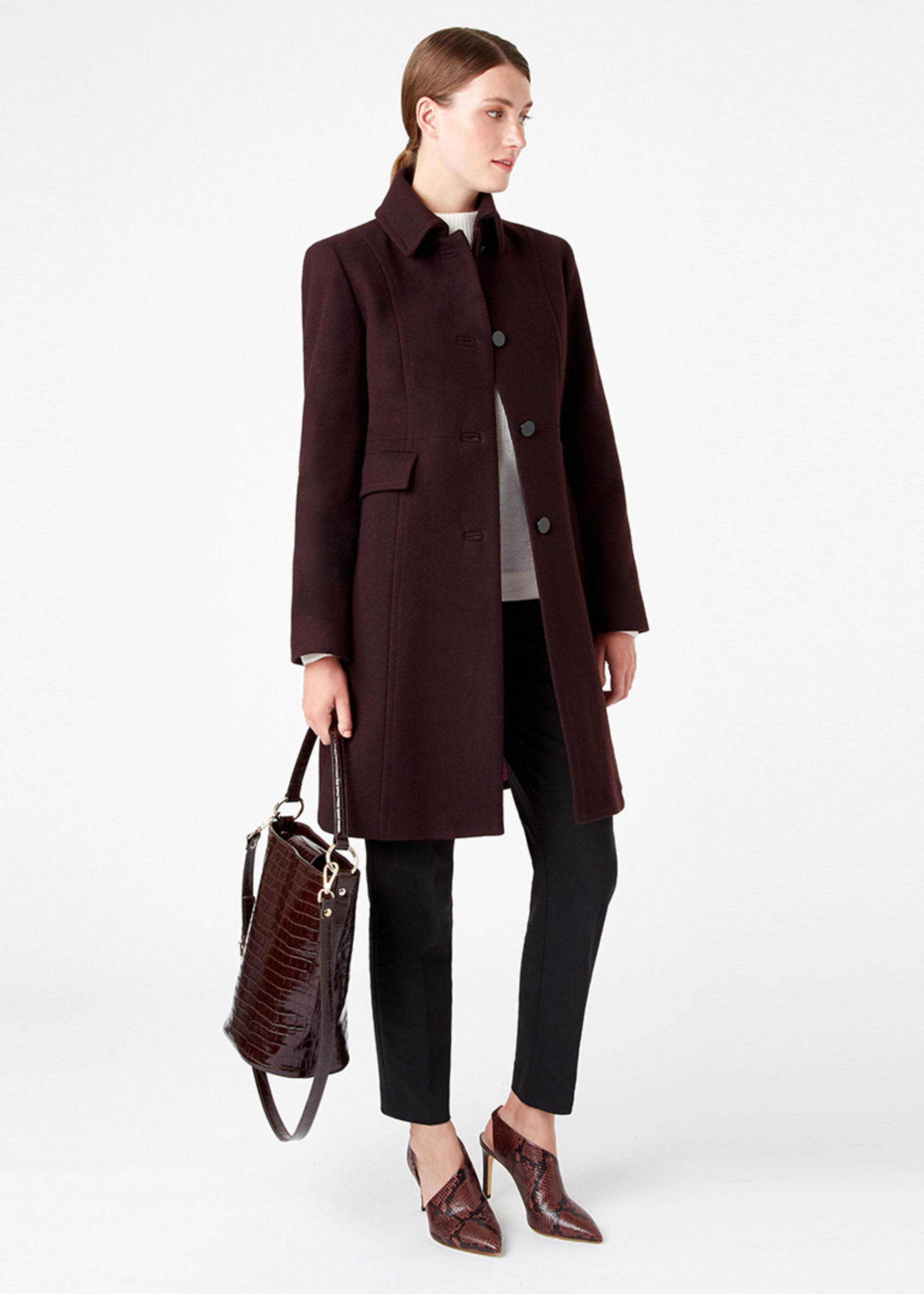 hobbs burgundy coat