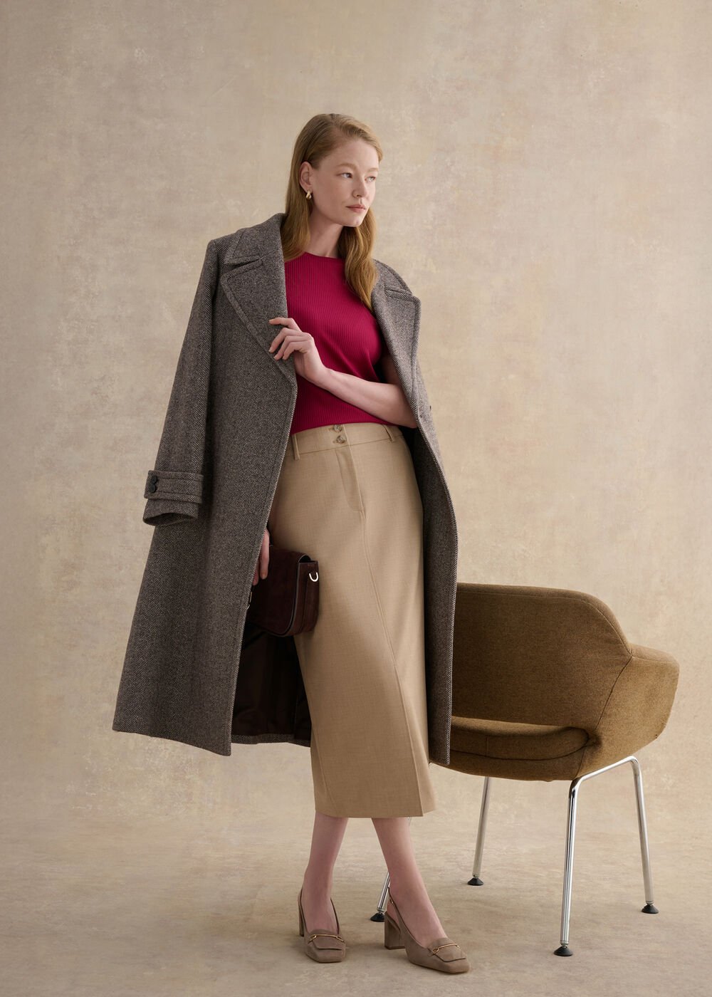 Tamsin Ribben Cotton Blend T-Shirt, Beetroot Pink, hi-res