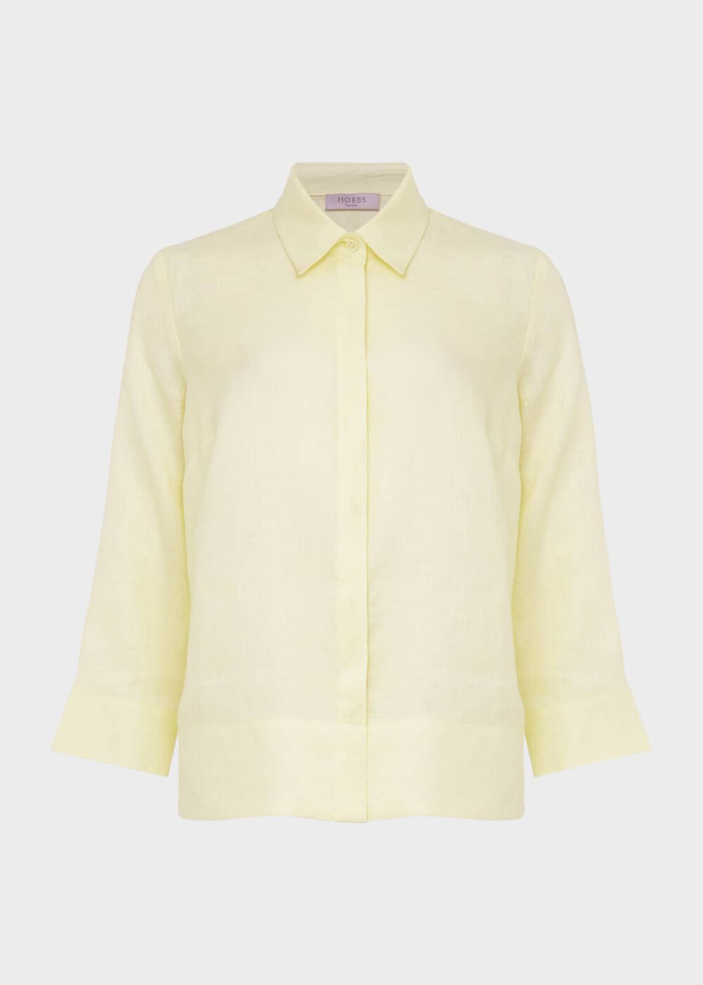Nita Boxy Linen Shirt, Light Yellow, hi-res