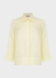 Nita Boxy Linen Shirt, Light Yellow, hi-res