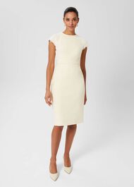Valentina Lace Shift Dress, Pale Yellow, hi-res