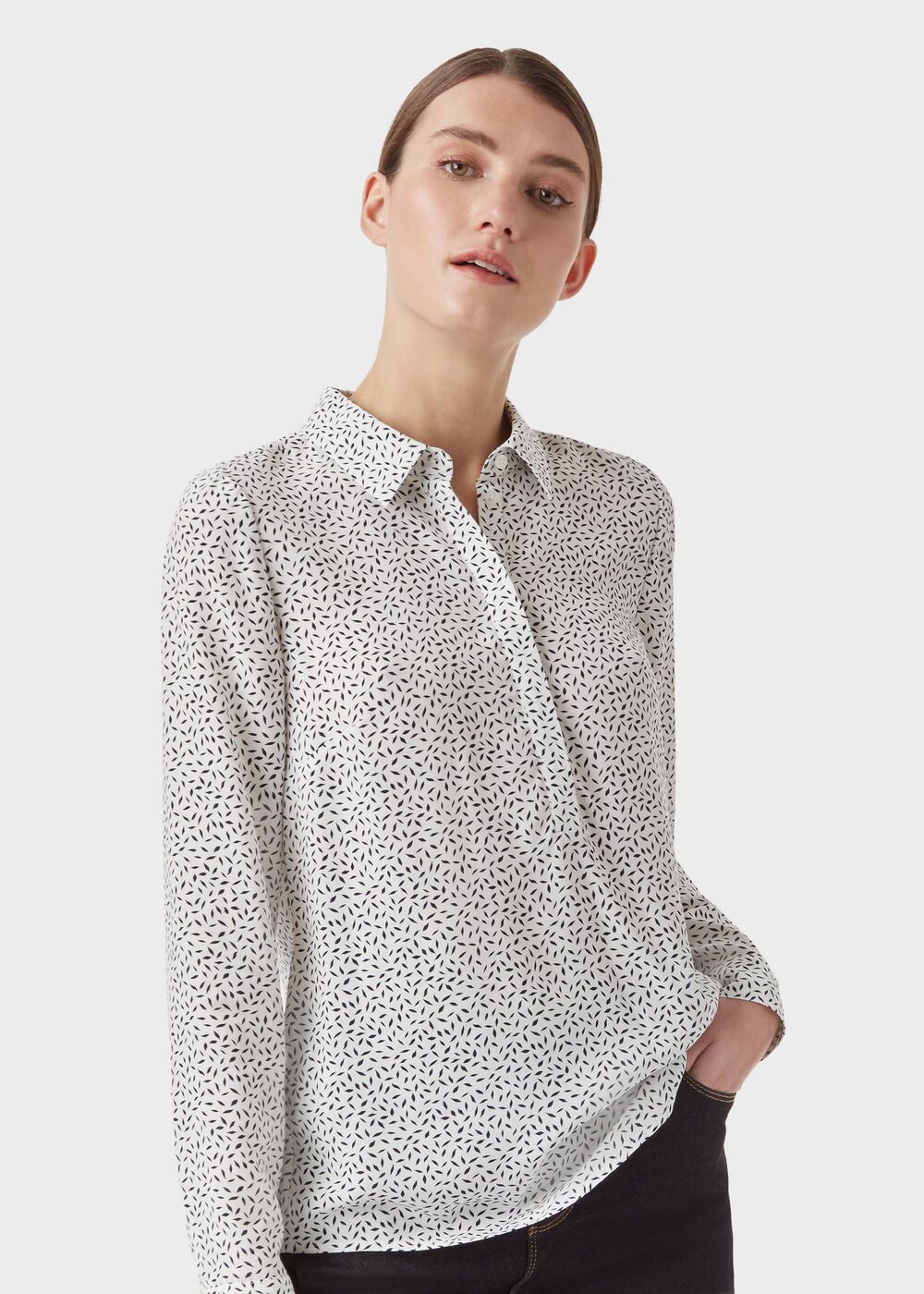 Meredith Shirt, Ivory Navy, hi-res
