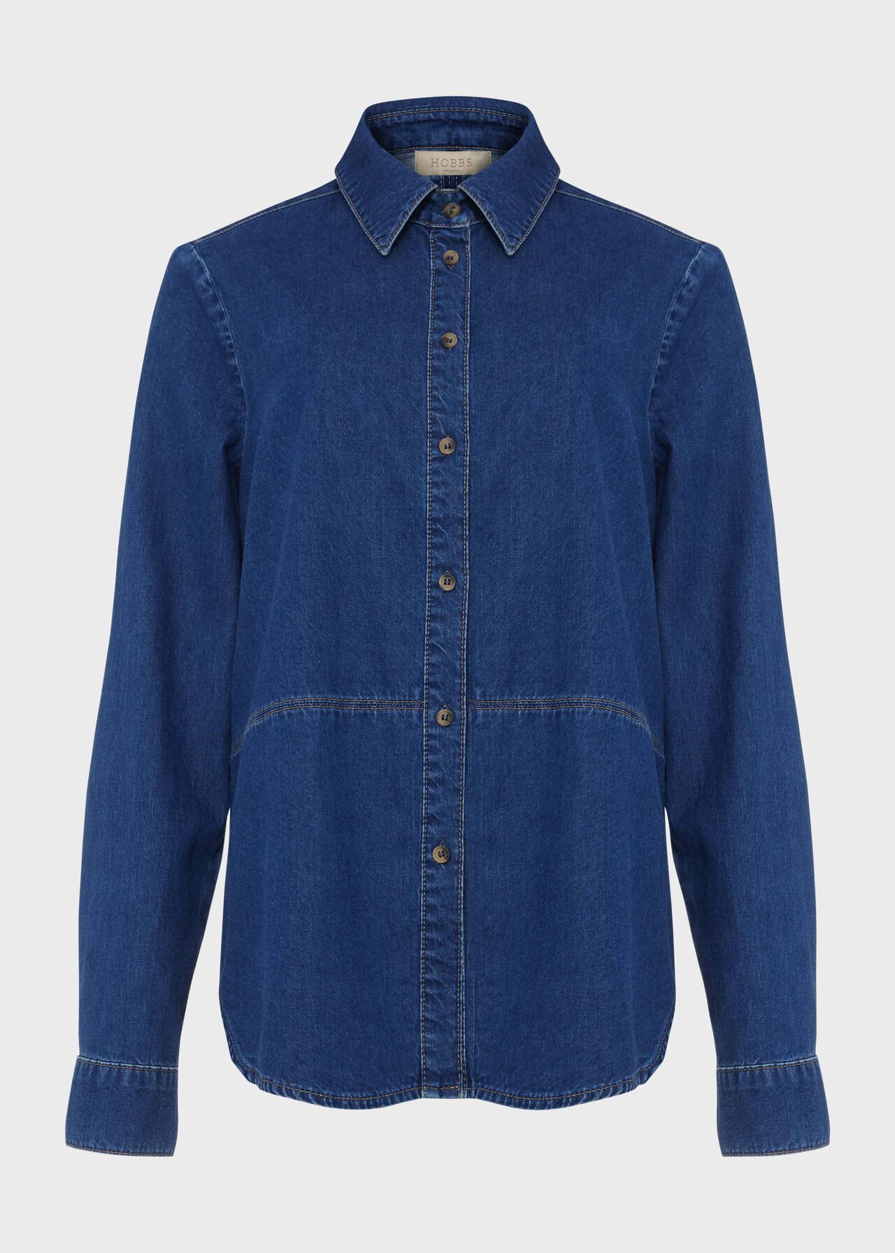 Mireya Denim Shirt, Mid Wash, hi-res