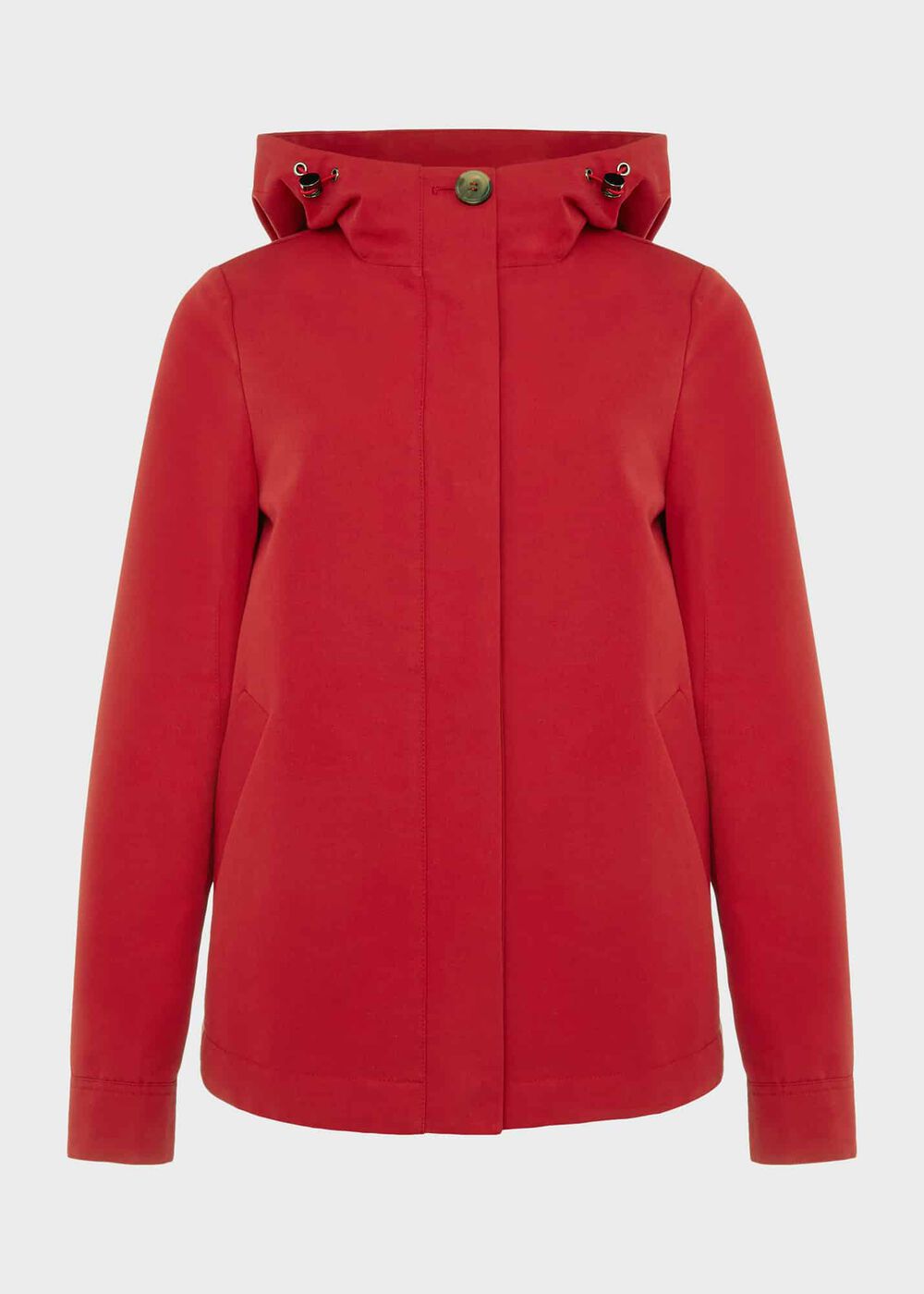 Ceira Water Resistant Coat With Hood, Red, hi-res