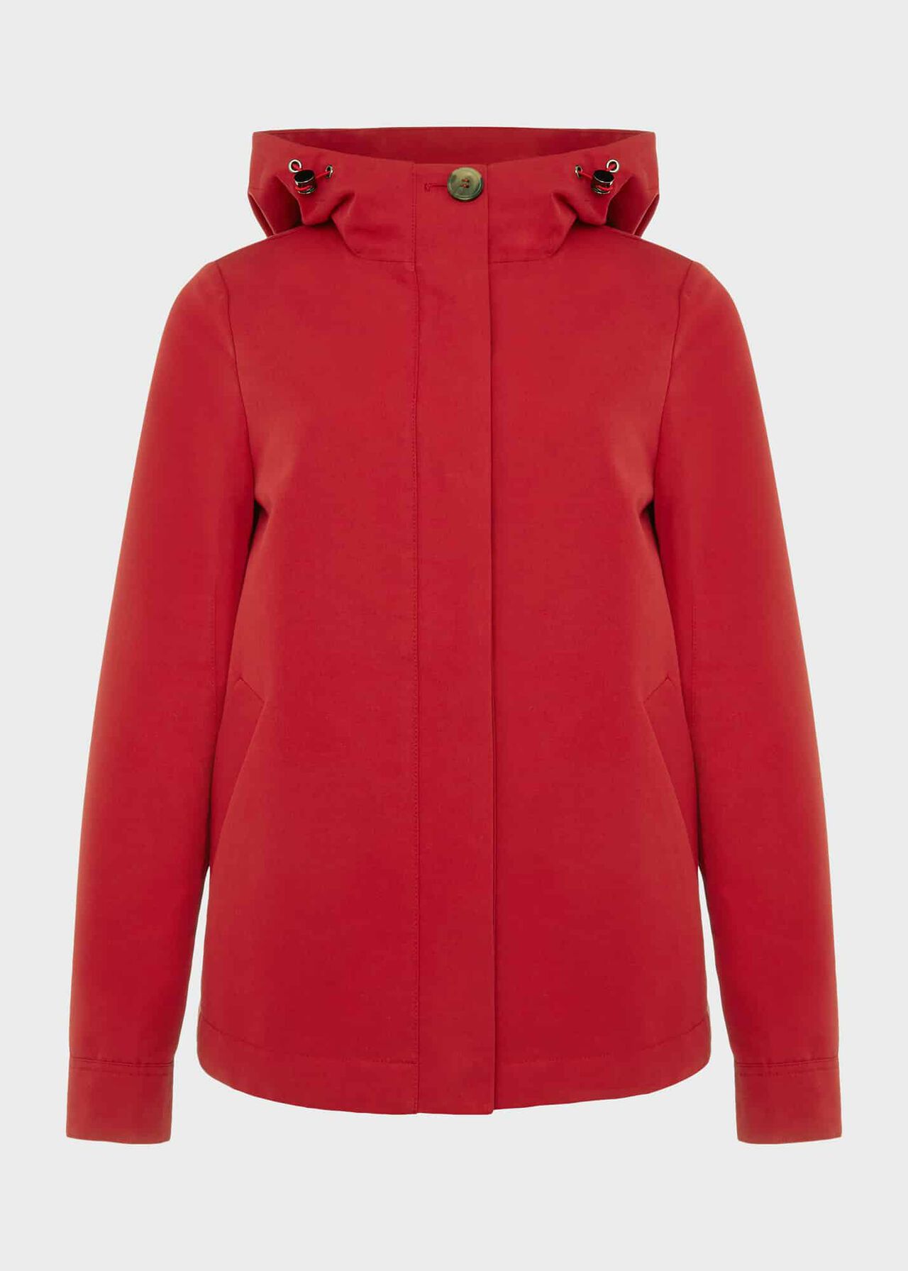 Ceira Water Resistant Coat With Hood, Red, hi-res