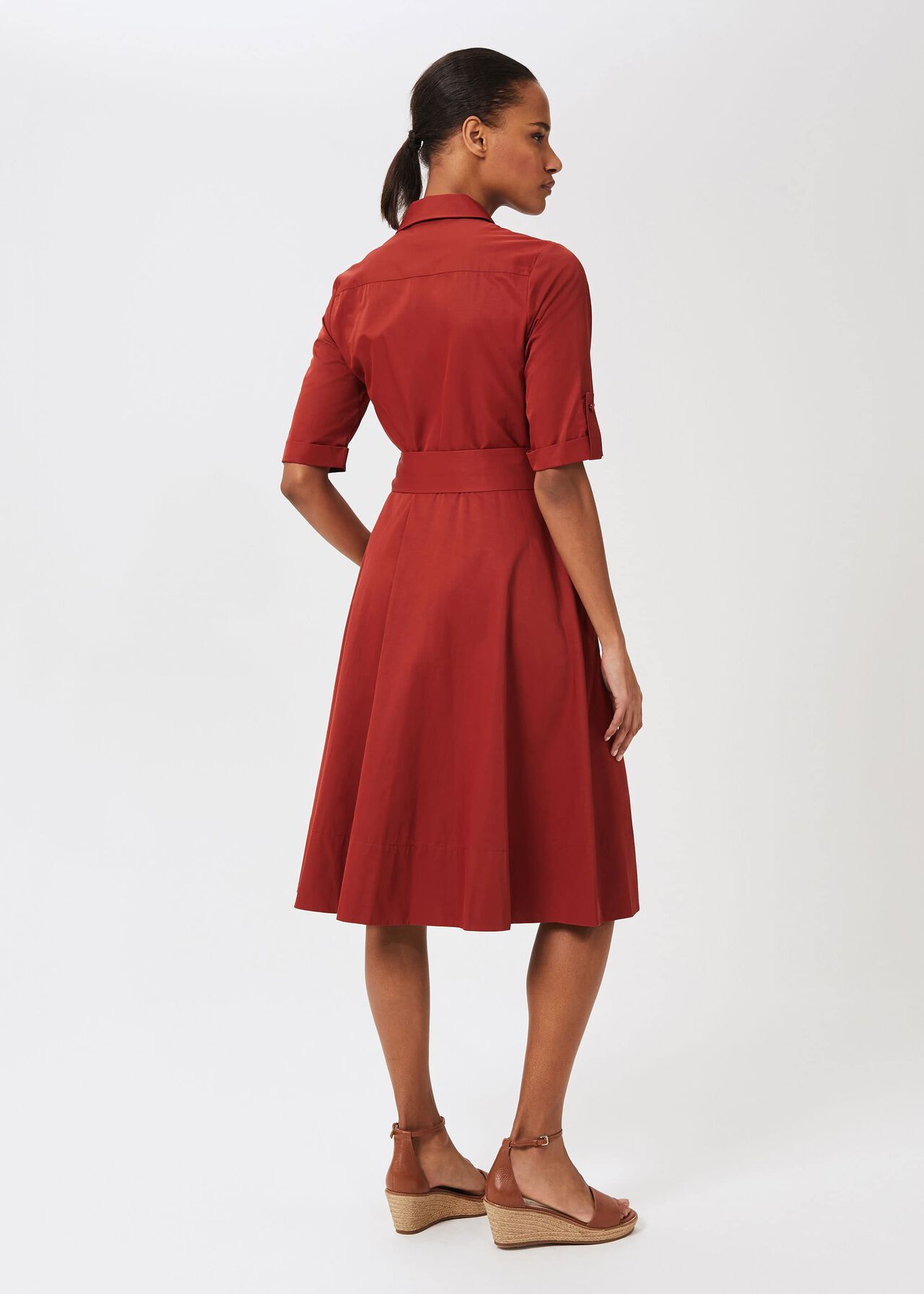 Tyra Fit And Flare Dress, Rust, hi-res