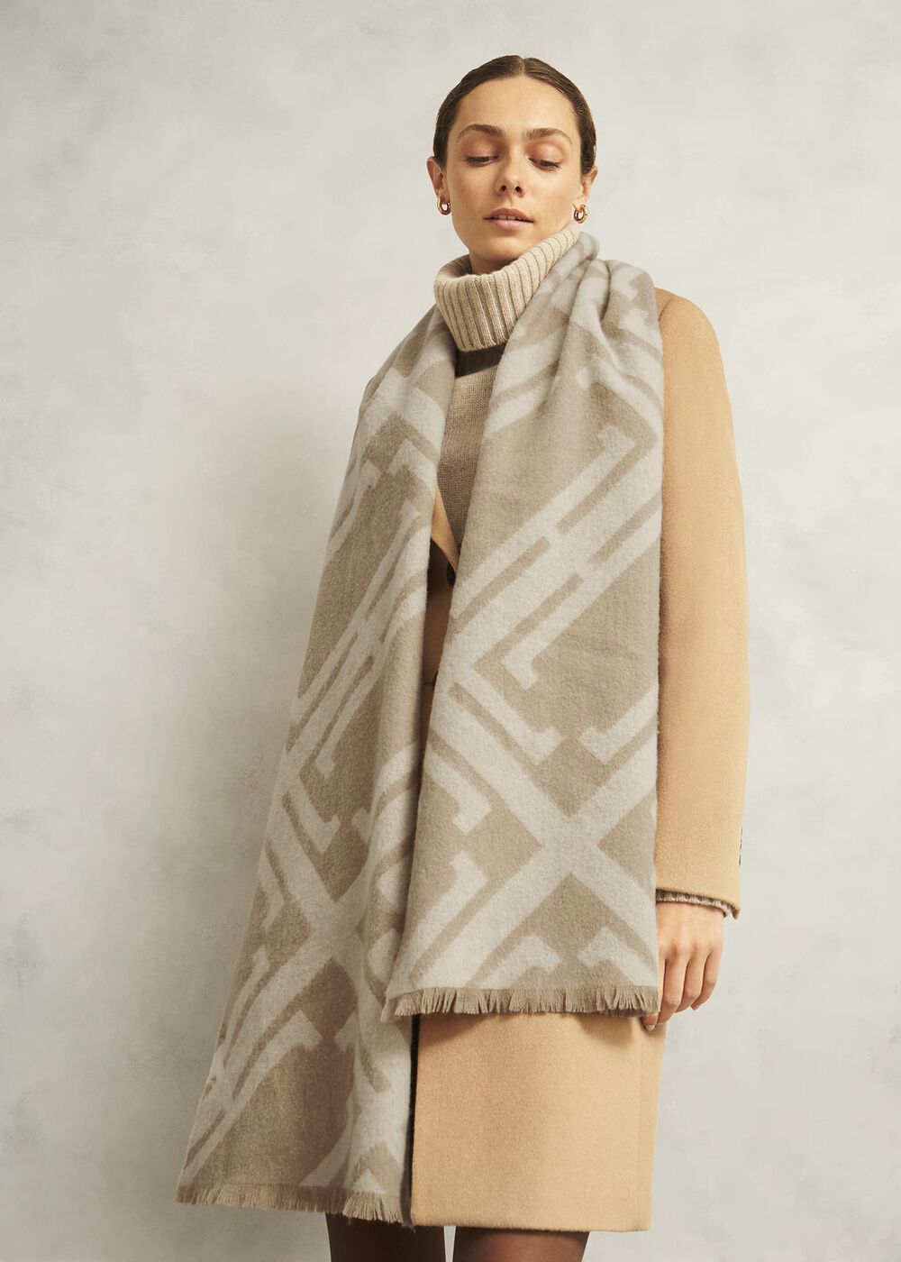 Delaney Wool Scarf, Camel Cream, hi-res