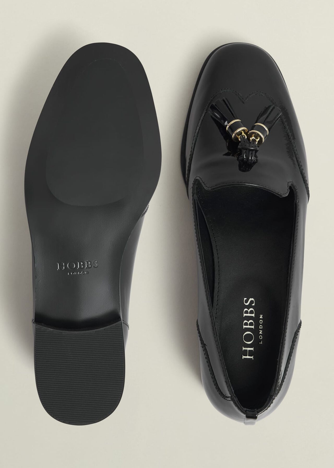 Eleanora Leather Loafers, Black, hi-res