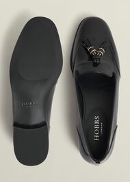 Eleanora Leather Loafers, Black, hi-res