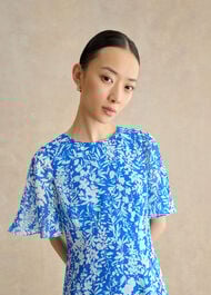 Iona Textured Dress, Blue Ivory, hi-res