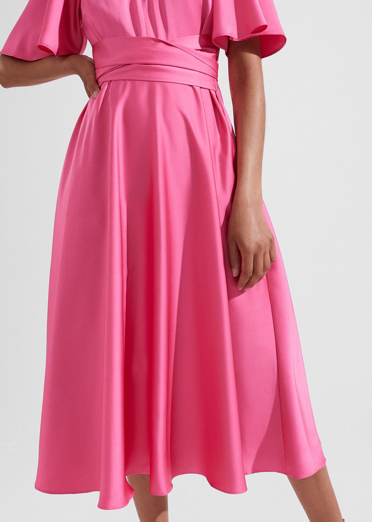 Floral Wrap Midi Linen dress 5835 Floral Wrap Midi Linen dress 5835
