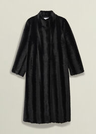 Misha Faux Fur Maxi Coat, Black, hi-res