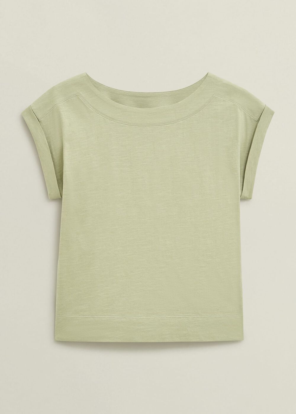 Alycia Cotton Slub T-Shirt, Pale Sage, hi-res