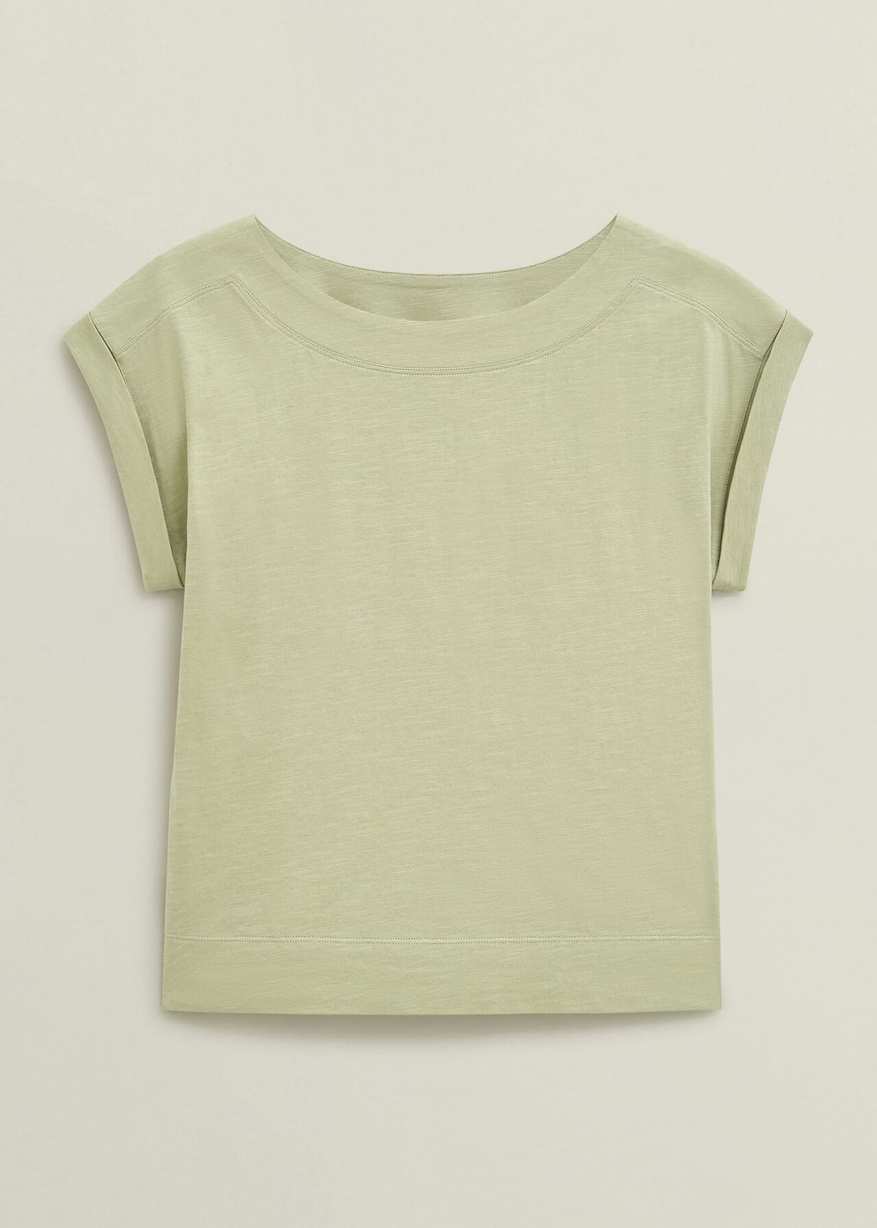 Alycia Cotton Slub T-Shirt, Pale Sage, hi-res