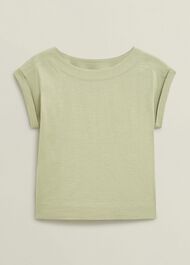 Alycia Cotton Slub T-Shirt, Pale Sage, hi-res