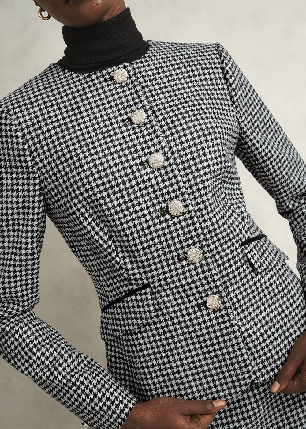 Dolly Wool Jacket, Black White, hi-res