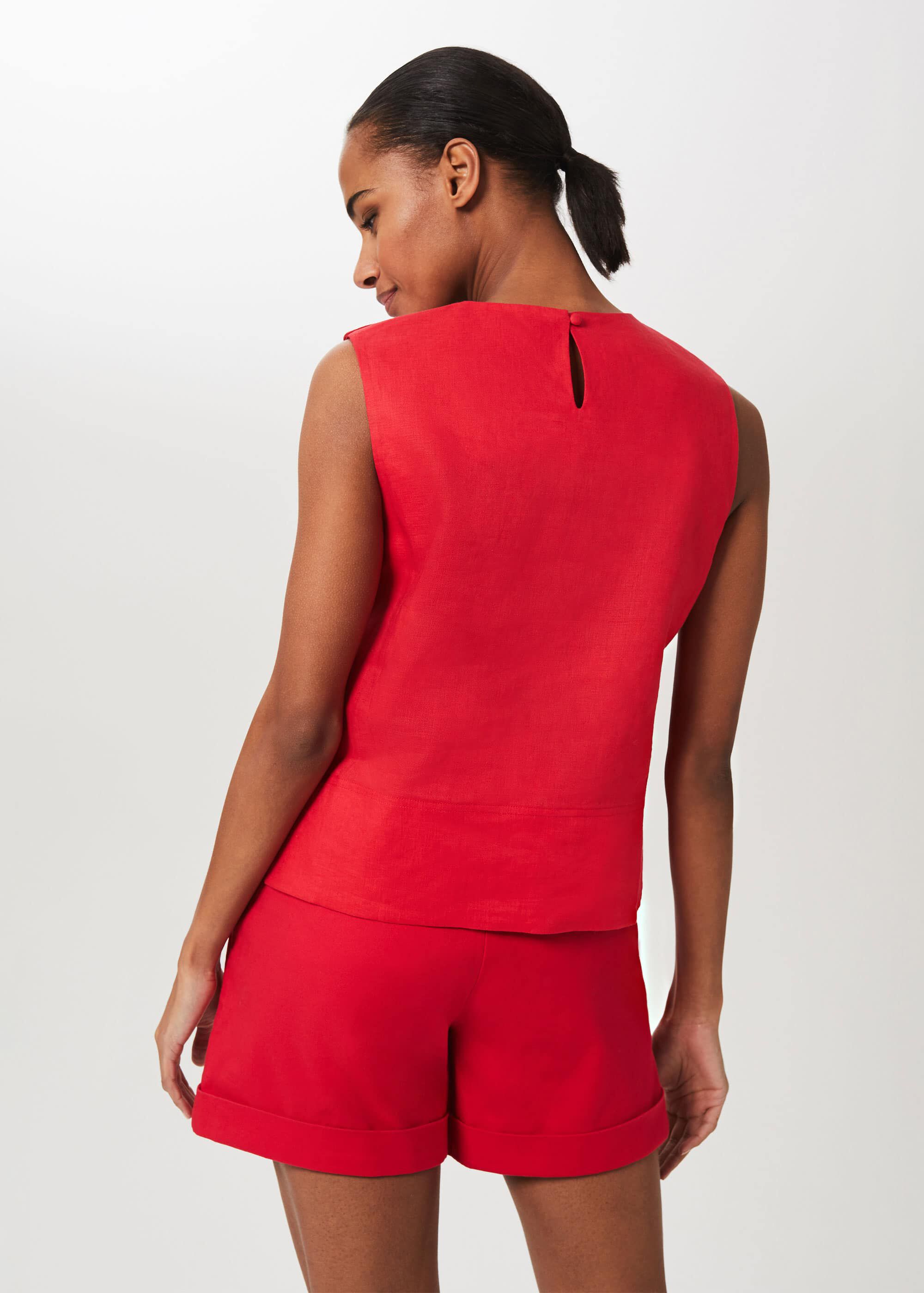 Catriona Linen Square Neck Top | Hobbs