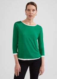 Delaney Top, Green Ivory, hi-res