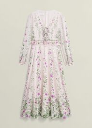 Petite Fay Silk Bow Detail Dress, Pink Multi, hi-res